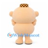 Monkey Mascot Costume in Cream with Checkered Cap
