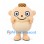 Monkey Mascot Costume in Cream with Checkered Cap
