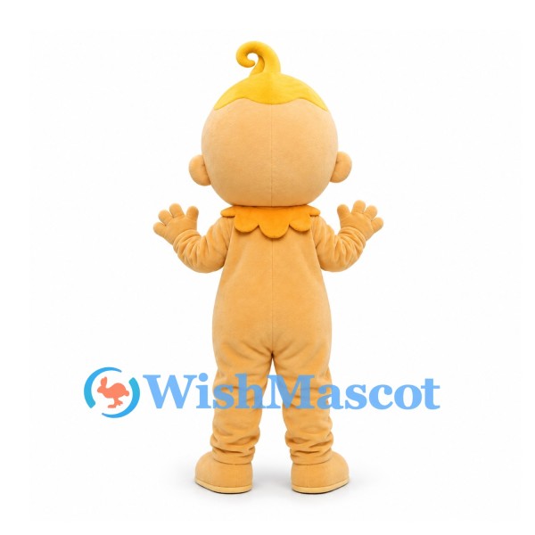 Baby Mascot Costume in Yellow with Curled Hair Tuft