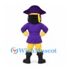 Pirate Mascot Costume in Purple and Yellow with Black Beard