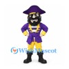 Pirate Mascot Costume in Purple and Yellow with Black Beard