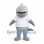 Shark Mascot Costume in Gray with White Shirt