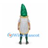 Asparagus Mascot Costume in Green with Silver and Gold Coat
