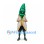 Asparagus Mascot Costume in Green with Silver and Gold Coat