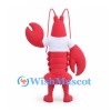 Lobster Mascot Costume in Red with White Shirt and Large Claws