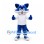 Cat Mascot Costume in Blue and White with White Shirt and Sneakers