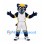 Bird Mascot Costume in Navy and Yellow Basketball Uniform