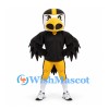 Bird Mascot Costume in Black and Yellow with Football Helmet