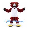Bird Mascot Costume in Burgundy with White Shirt