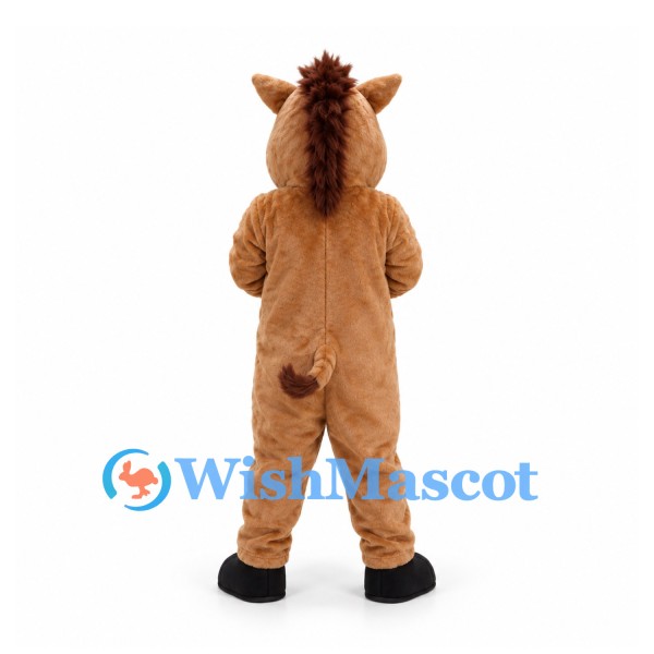 Warthog Mascot Costume in Brown with Tusks and Dark Mane