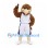 Eagle Mascot Costume in Brown with White Basketball Uniform