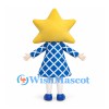 Star Girl Mascot Costume in Blue Diamond Pattern Dress