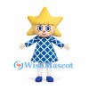 Star Girl Mascot Costume in Blue Diamond Pattern Dress