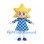 Star Girl Mascot Costume in Blue Diamond Pattern Dress