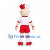 Boy Mascot Costume in Red and White Sports Uniform with Spiked Hair