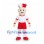 Boy Mascot Costume in Red and White Sports Uniform with Spiked Hair