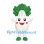 Radish Mascot Costume in White with Large Green Leaves