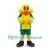 Bird Mascot Costume in Yellow and Green Sports Uniform