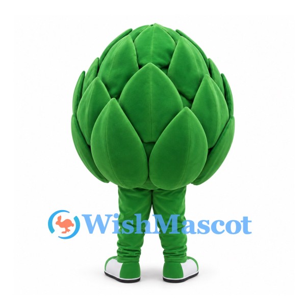 Artichoke Mascot Costume in Green with Layered Leaves