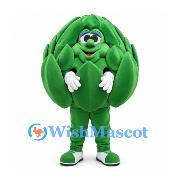 Artichoke Mascot Costume in Green with Layered Leaves