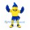 Bird Mascot Costume in Blue with Yellow Shirt