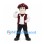 Patriot Mascot Costume with Burgundy Tricorn Hat and Vest