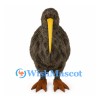 Kiwi Bird Mascot Costume in Brown with Long Yellow Beak