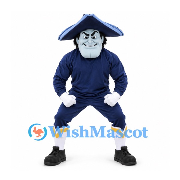 Patriot Mascot Costume in Navy with Large Tricorn Hat