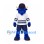 Bull Mascot Costume in Blue with White Hockey Jersey