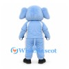 Elephant Mascot Costume in Light Blue with Matching Sports Uniform