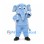 Elephant Mascot Costume in Light Blue with Matching Sports Uniform