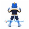 Tiger Mascot Costume in Light Blue with Navy Sports Uniform