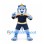 Tiger Mascot Costume in Light Blue with Navy Sports Uniform