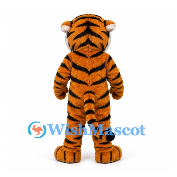 Tiger Mascot Costume in Orange with White Chest and Black Stripes
