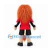 Lion Mascot Costume with Long Orange Mane and Red Sports Shirt