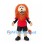Lion Mascot Costume with Long Orange Mane and Red Sports Shirt