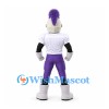 Knight Mascot Costume in White Armor with Purple Plume and Trousers