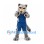 Wolf Mascot Costume in Gray with Blue Sports Uniform