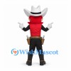 Monster Mascot Costume in Red with Cowboy Hat and Black Trousers