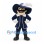 Musketeer Mascot Costume in Navy Coat and Feathered Hat