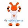 Rabbit Mascot Costume in Orange with White Baseball Uniform