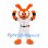 Rabbit Mascot Costume in Orange with White Baseball Uniform