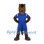 Horse Mascot Costume in Brown with Blue Sports Uniform