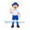 Boy Mascot Costume in White Shirt Blue Shorts and Blue Cap