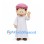 Boy Mascot Costume in White Robe and Pink Headscarf