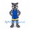 Boar Mascot Costume in Gray with Blue and Yellow Sports Uniform