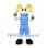 Ram Mascot Costume in White with Yellow Horns and Blue Sports Uniform