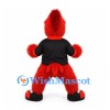 Bird Mascot Costume in Red with Black Shirt