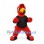 Bird Mascot Costume in Red with Black Shirt