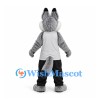 Wolf Mascot Costume in Gray with White Shirt and Black Trousers